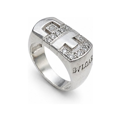 Кольцо-печатка «BVLGARI» из серебра 925 — Серебро 925 пробы