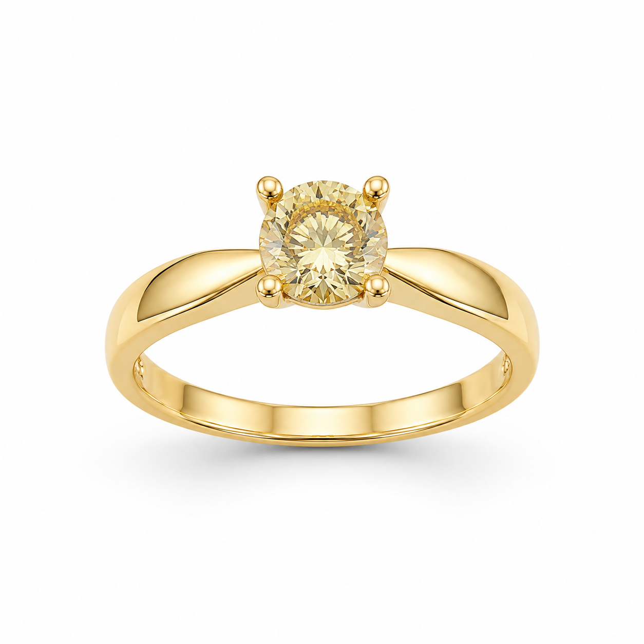 Кольцо «Golden Solitaire» из желтого золота 585
