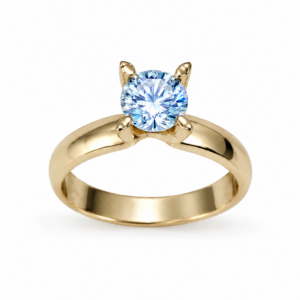 Кольцо Tiffany&Co из желтого золота 585 с муассанитом