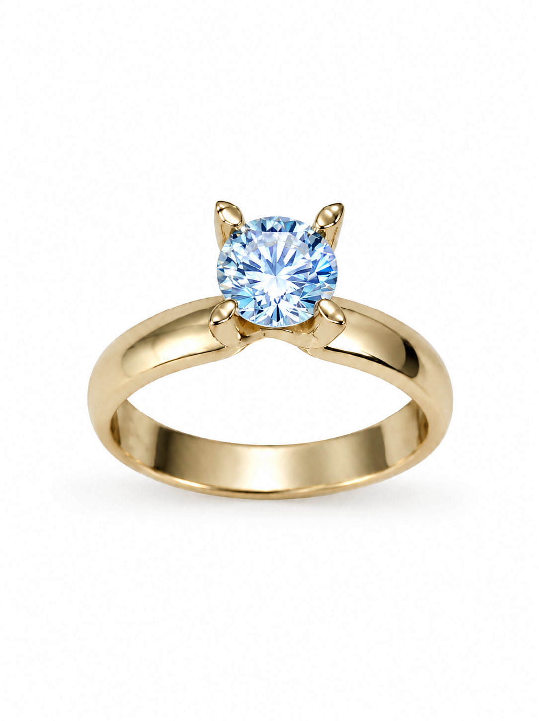Кольцо Tiffany&Co из желтого золота 585 с муассанитом