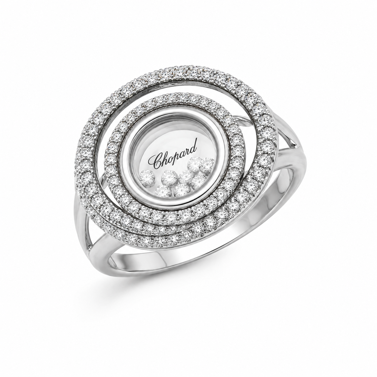 Кольцо в серебре 925 Chopard Sparkle с цирконом — Серебро 925