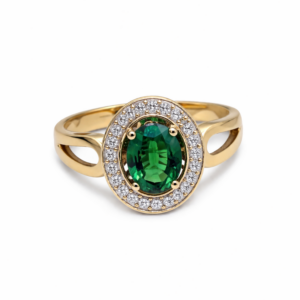 Кольцо из желтого золота 585 Emerald