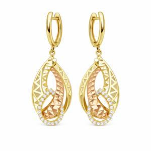 Серьги из золота 585 с цирконом