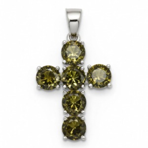 Крест из серебра 925 с кварцем